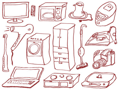 咖啡机。矢量图